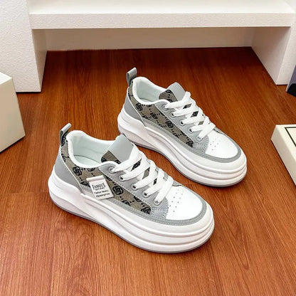 Grey Croc Lace Sneakers