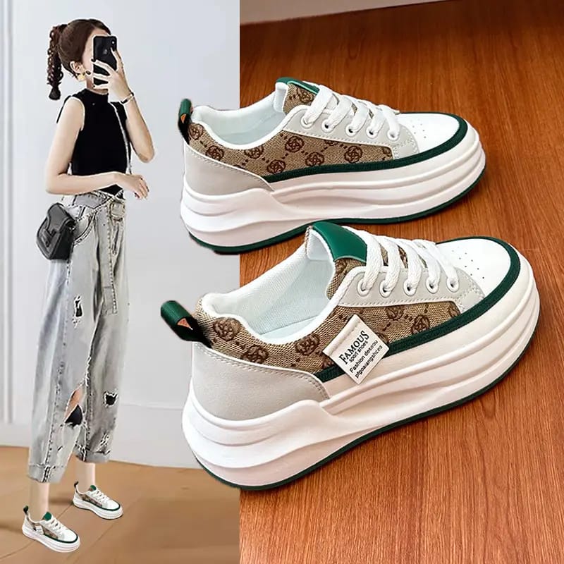 Grey Croc Lace Sneakers