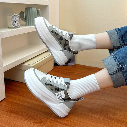 Grey Croc Lace Sneakers